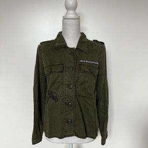 Lucky Brand Los Angeles Embroidered Button Down Jacket - Small